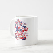 7月4日の愛国マグカップデザイン コーヒーマグカップ (正面左)