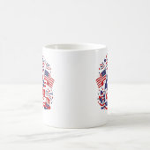 7月4日の愛国マグカップデザイン コーヒーマグカップ (中央)