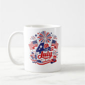 7月4日の愛国マグカップデザイン コーヒーマグカップ (左)