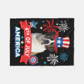 7月4日の愛国心の日セントバーナード犬のindepend フリースブランケット (正面(横))