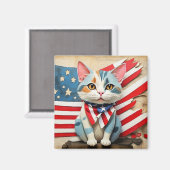 7月4日の愛国漫画子猫 マグネット (正面/裏面)