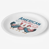7月4日の愛国的なアメリカのチキン–62987 ペーパープレート (アングル)