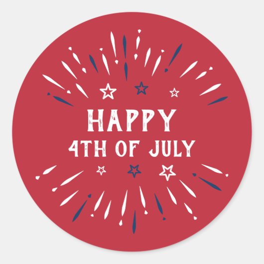 7月4日の愛国的なアメリカ独立記念日 ラウンドシール (正面)