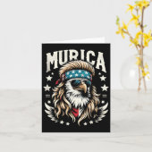 7月4日の愛国的なイーグルおもしろい7月4日のアメリカのMur カード (黄色い花)