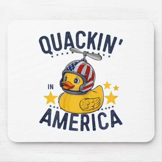 7月4日の愛国的なゴムのアヒルTee Quackin マウスパッド (正面)