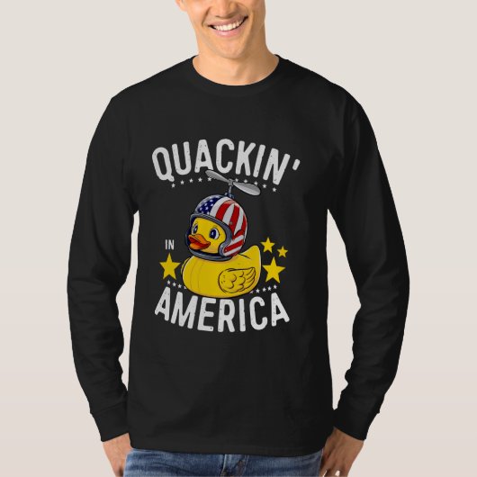 7月4日の愛国的なゴムダックティーカキン Tシャツ (正面)