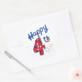 7月4日の愛国的なスター ラウンドシール (封筒)