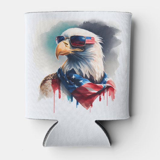 7月4日の愛国的なハゲのワシ 缶クーラー (正面)