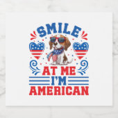 7月4日の愛国的なビーグル犬 スパークリングワインラベル (シングルラベル)