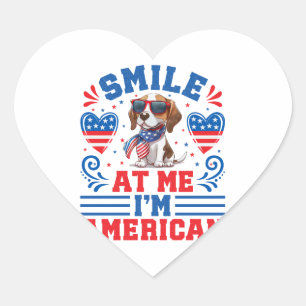 7月4日の愛国的なビーグル犬 ハートシール
