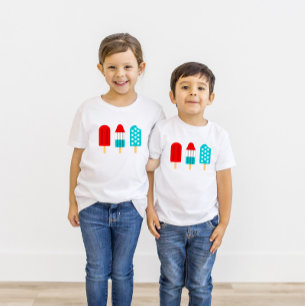 7月4日の愛国的なポプシクルズキッズユニセックス Tシャツ
