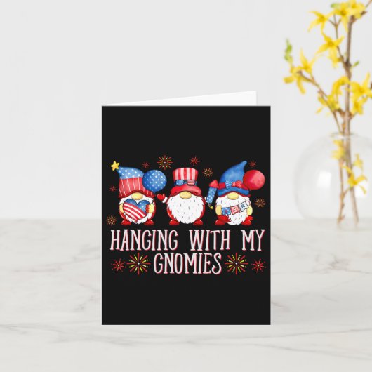 7月4日の愛国的な格言つるが私のGと一緒に カード (黄色い花)