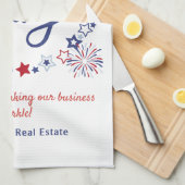 7月4日の愛国的な装飾 |不動産仲介業者ありがとう キッチンタオル (四つ折り)