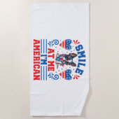 7月4日の愛国的ボストンテリア犬 ビーチタオル (正面)