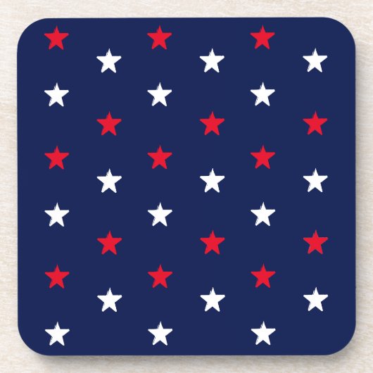 7月4日の愛国的紅白のネイビーブルスター コースター (正面)