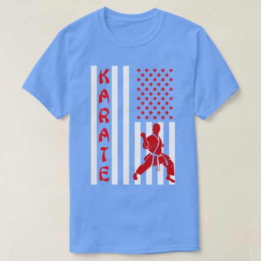 7月4日の愛国空手戦闘空手 Tシャツ (デザイン正面)