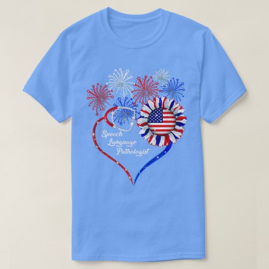7月4日の愛国音声言語病理学者 Tシャツ (デザイン正面)