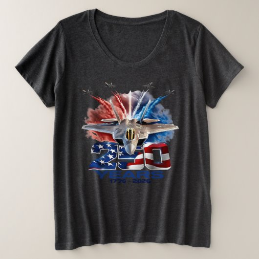 7月4日の愛国250周年記念日 プラスサイズTシャツ (デザイン正面)