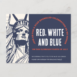 7月4日の招待状はがき インビテーションポストカード