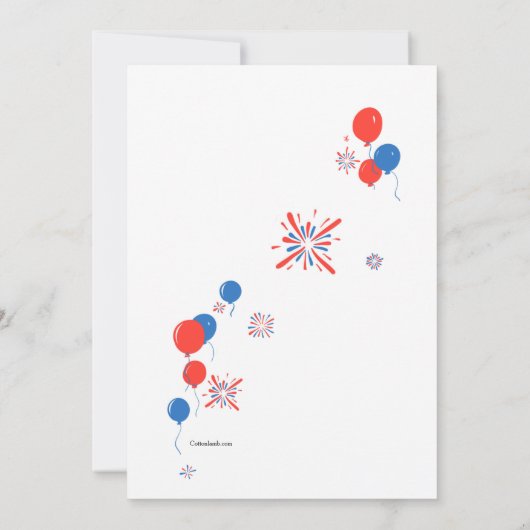 7月4日の招待状 招待状 (裏面)