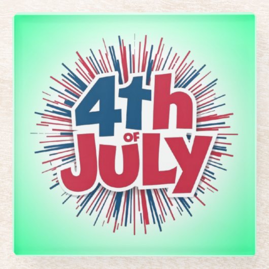 7月4日の昇華–98146 ガラスコースター (正面)