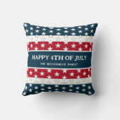 7月4日の星とストライプ家族モノグラ クッション (裏面)