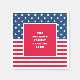 7月4日の星とストライプ家族懇親会 スタンダードカクテルナプキン
