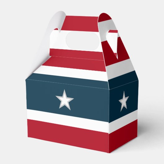7月4日の星とストライプ赤白青パーティー フェイバーボックス (裏面サイド)