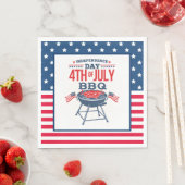 7月4日の星とストライプBBQ スタンダードランチョンナプキン (インサイチュ)