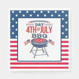 7月4日の星とストライプBBQ スタンダードランチョンナプキン