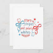 7月4日の星と縞模様と真珠 サンキューカード (正面/裏面)