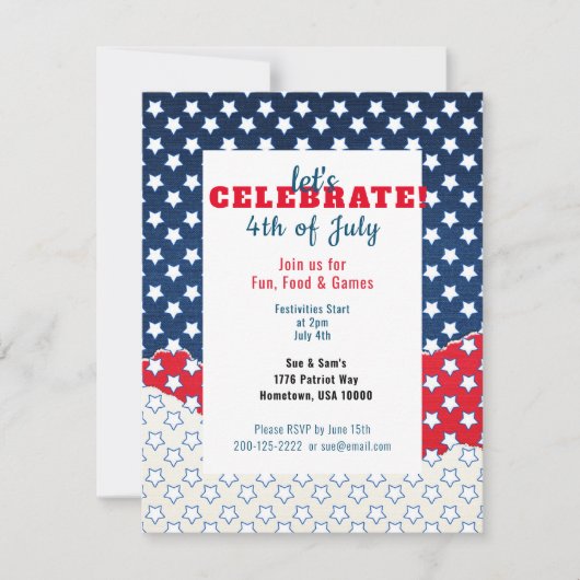 7月4日の星付き赤白と青 (正面)