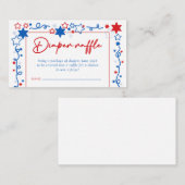 7月4日の星赤ちゃんシャワーおむつラッフル エンクロージャーカード (正面/裏面)