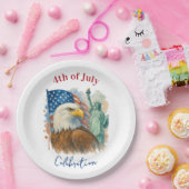 7月4日の水彩画イーグル愛国的パーティー ペーパープレート (パーティー)