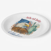 7月4日の水彩画イーグル愛国的パーティー ペーパープレート (アングル)