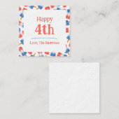 7月4日の水色ポプシクルフラットノートカード ノートカード (正面/裏面)