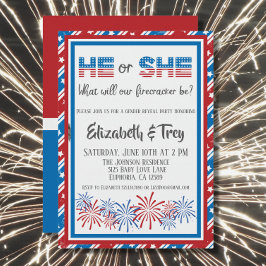 7月4日の爆竹のベビー性リビール 招待状