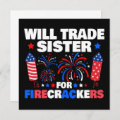 7月4日の爆竹の妹を交換する 招待状 (正面/裏面)