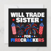 7月4日の爆竹の妹を交換する 招待状 (正面)