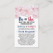 7月4日の爆竹の性別公開パーティー エンクロージャーカード (正面)