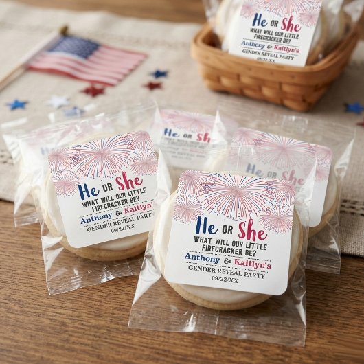 7月4日の爆竹の性別公開パーティー スクエアシール