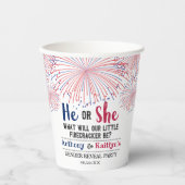 7月4日の爆竹の性別公開パーティー 紙コップ (正面)