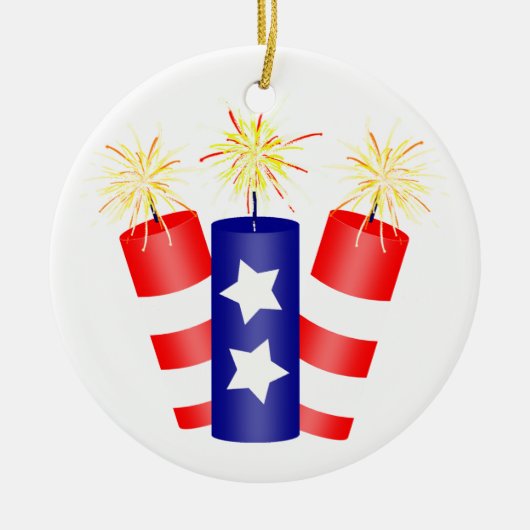 7月4日の爆竹トリオ セラミックオーナメント (正面)