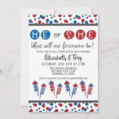 7月4日の爆竹ベビー性リビール 招待状 (正面)