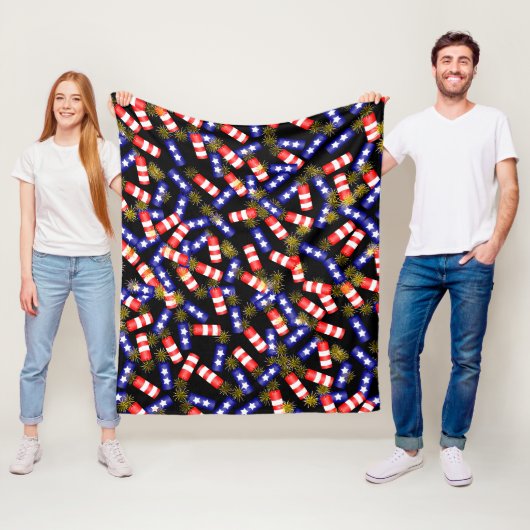 7月4日の爆竹 フリースブランケット (インサイチュ)