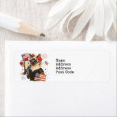 7月4日の独立の日と子猫 ラベル (インサイチュ)