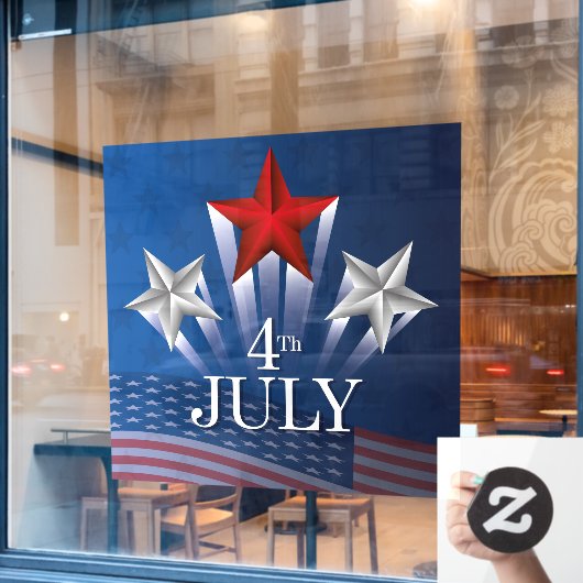 7月4日の独立の日ウィンドウの固定 ウィンドウサイン (カフェ窓)