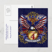 7月4日の独立はがき ポストカード (正面/裏面)