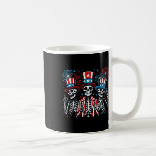 7月4日の独立国おもしろいのスケルトン3 コーヒーマグカップ