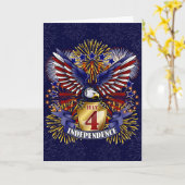 7月4日の独立性グリーティングカード カード (黄色い花)